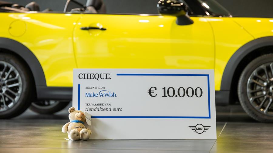 MINI Belux steunt Make-A-Wish® met gift van 10.000 euro